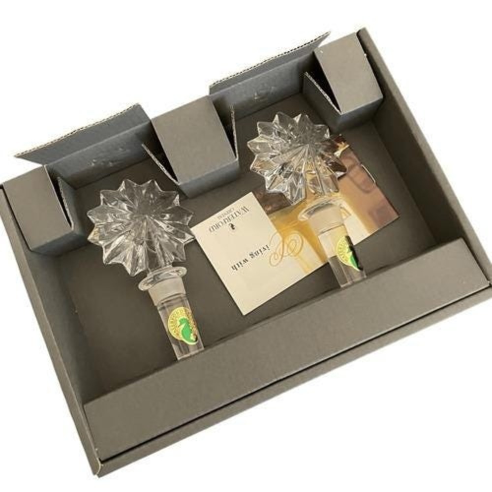 Waterford Crystal Star of Erin Bottle Stopper Pair Marshall Field's Exclusive